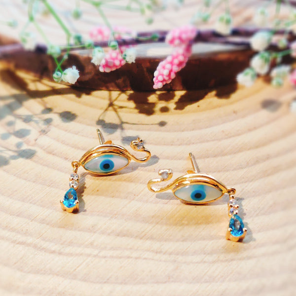 Evil Eye Tear Drop Earring