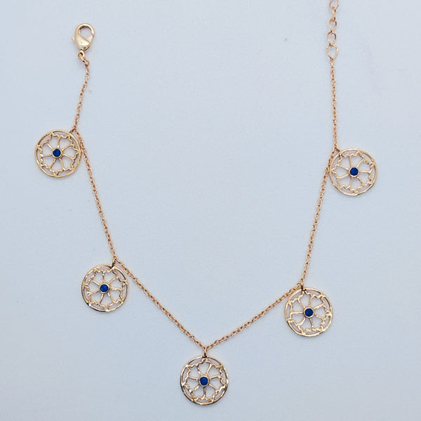 Dainty Blue Sparkle Flexible Anklet
