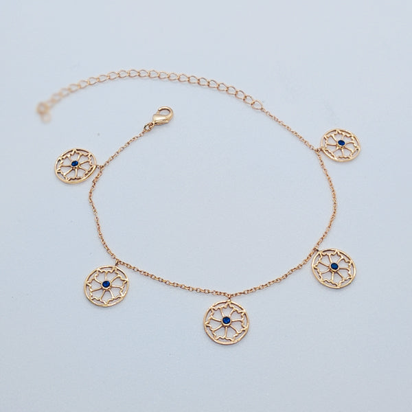 Dainty Blue Sparkle Flexible Anklet