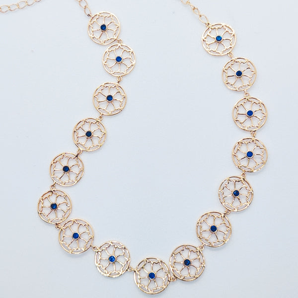 Dainty Blue Sparkle Choker Necklace