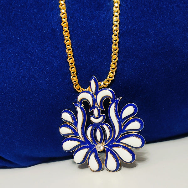 Paisley Affair Long Chain Bold Pendant Necklace