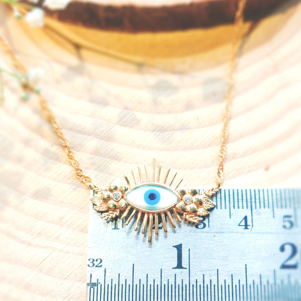 Floral Evil Eye Necklace