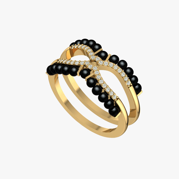 Stackable Sparkle Modern Mangalsutra Ring