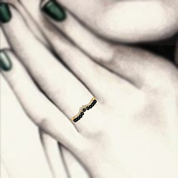 Stackable Sparkle Modern Mangalsutra Ring