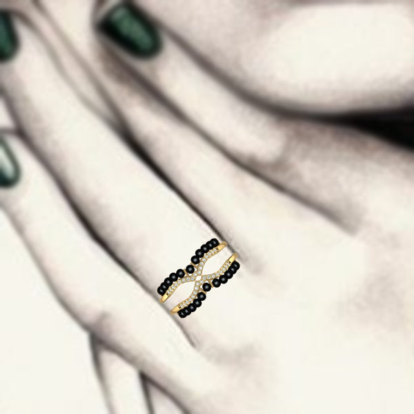 Stackable Sparkle Modern Mangalsutra Ring