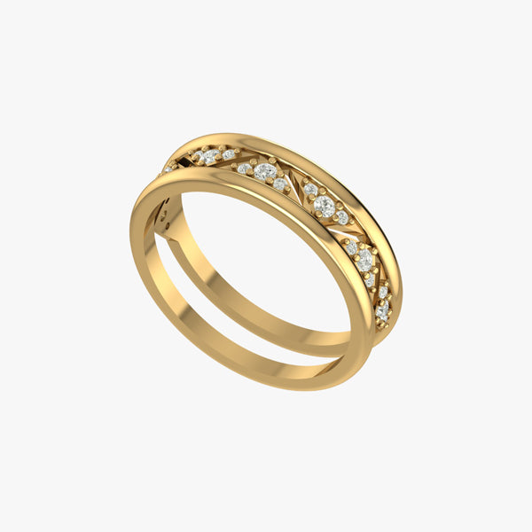 Shimmering Zig Zag Mangalsutra Stack Ring