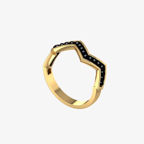 Shimmering Zig Zag Mangalsutra Stack Ring