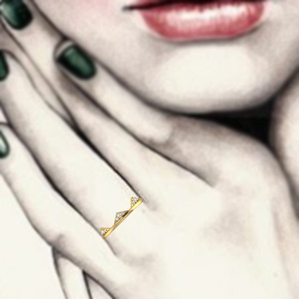Shimmering Zig Zag Mangalsutra Stack Ring