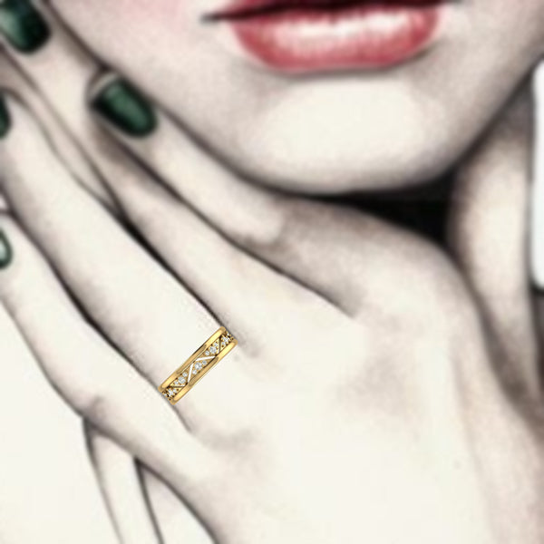 Shimmering Zig Zag Mangalsutra Stack Ring