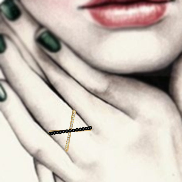 X Criss Cross Mangalsutra Ring
