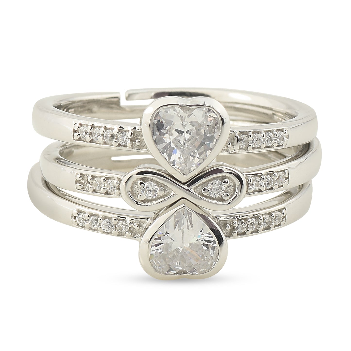 Infinite Heart Stack Ring
