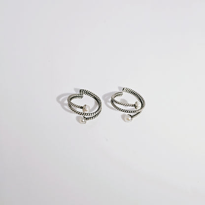 Twisted Wire Spiral Toe Ring in Oxidized 925 Silver
