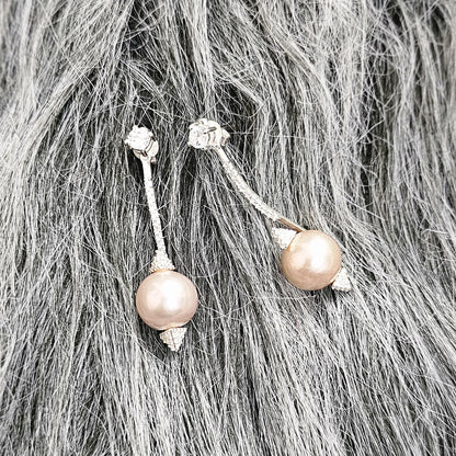 Pearly Dangle Earrings in 925 Silver