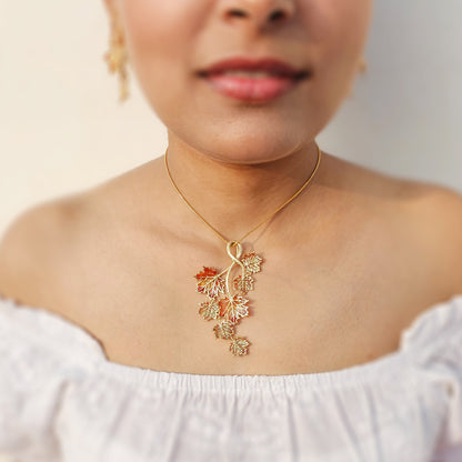 Bunch of Maple Leaves Statement Pendant