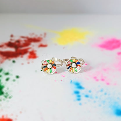 Gulal Galmour Toe Rings in Oxidised 925 Silver