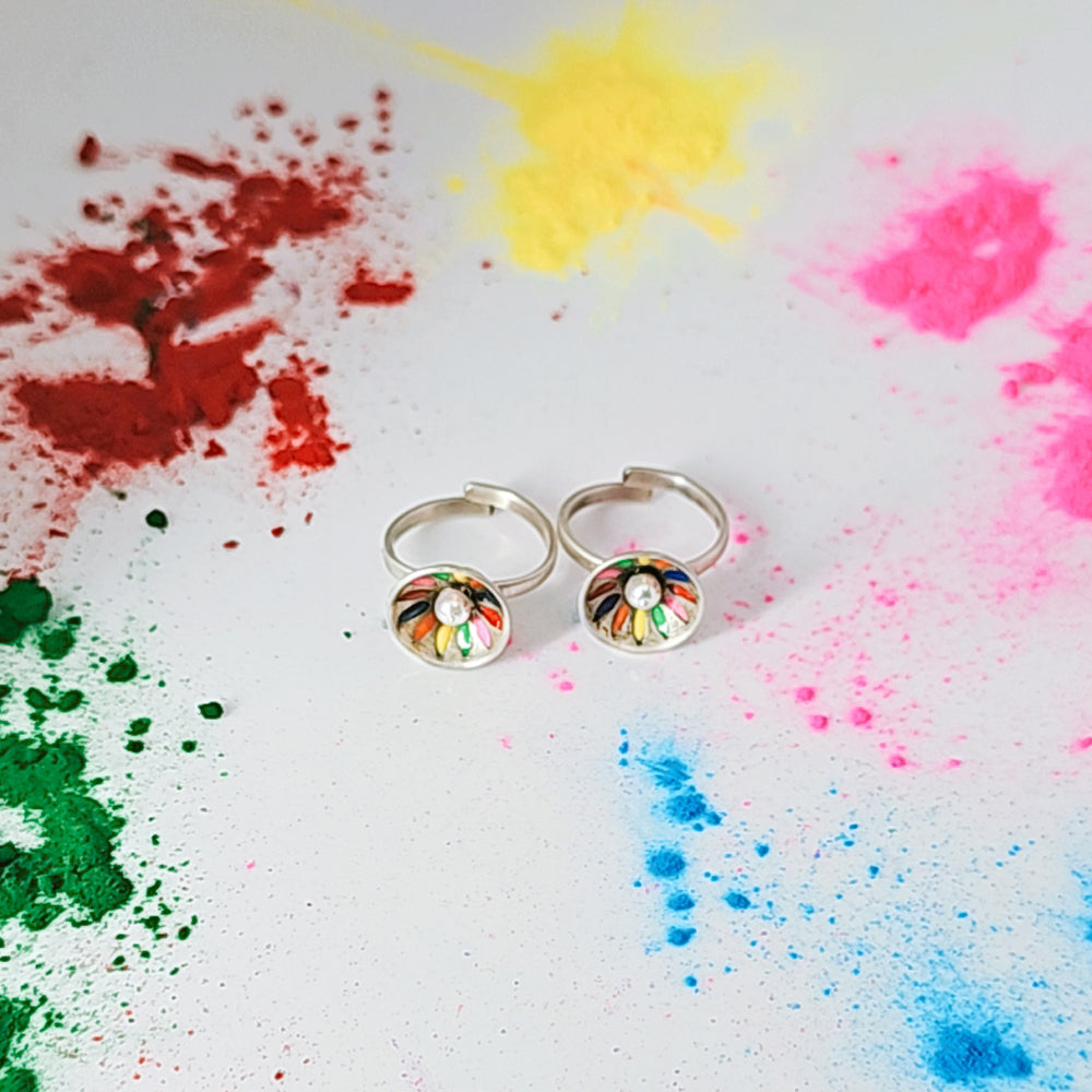 Gulal Galmour Toe Rings in Oxidised 925 Silver