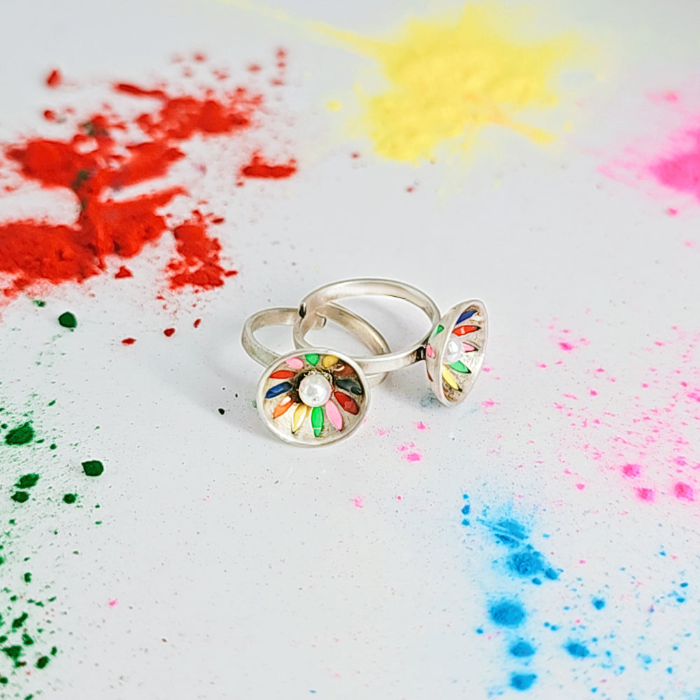 Gulal Galmour Toe Rings in Oxidised 925 Silver