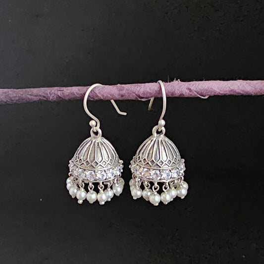 Oxidised Jhumki Earrings