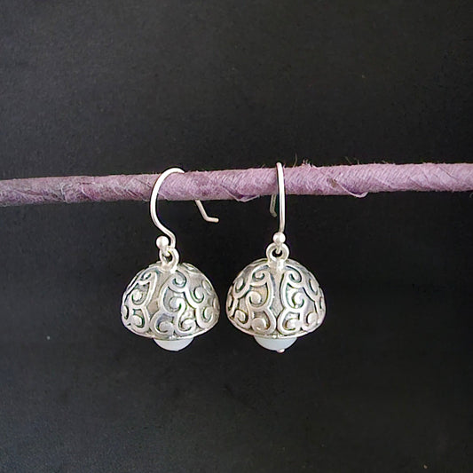 Circular Oxidised Jhumki Earrings