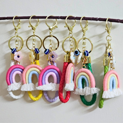 Rainbow Key Chain Modern Rakhi convertible to Bag Charm for Sister