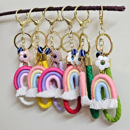 Rainbow Key Chain Modern Rakhi convertible to Bag Charm for Sister