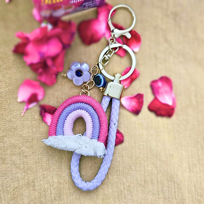 Rainbow Key Chain Modern Rakhi convertible to Bag Charm for Sister