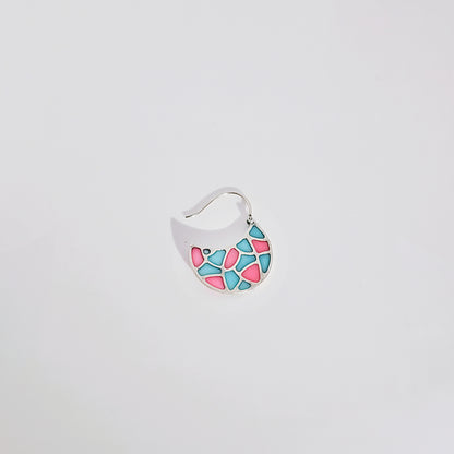 Mosaic Modern Nose Ring in Oxidised 925 Silver