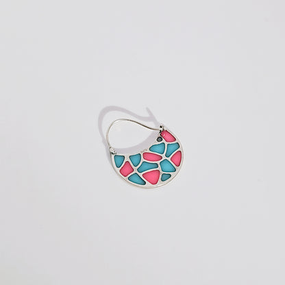 Mosaic Modern Nose Ring in Oxidised 925 Silver