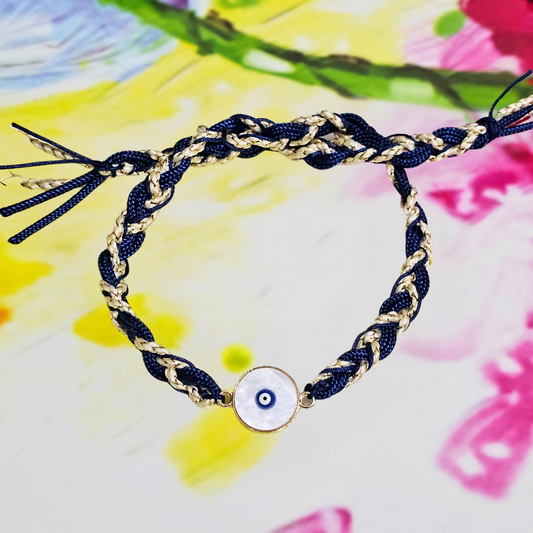 Evil Eye MOP Braided Rakhi