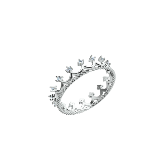 Kirita Ring – Sterling Silver Crown Band