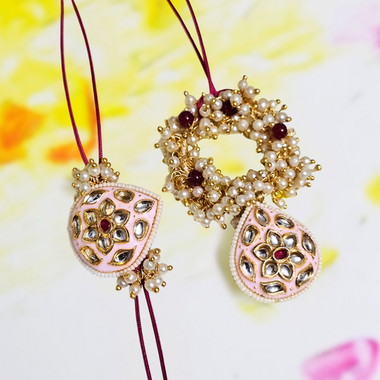 Kundan Enamel Couple Rakhi