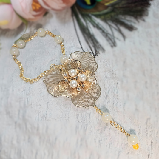 Intricate Flower Lumba Bracelet Rakhi