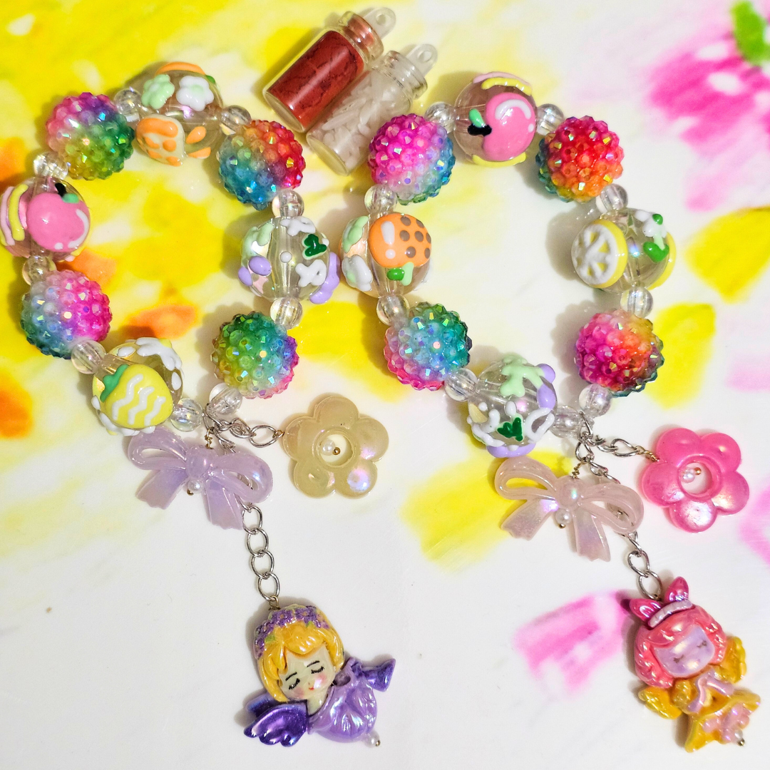 Bracelet with Blinging Balls and Dolls Rakhi for Cute Girls