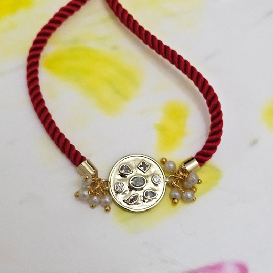 Zircon Studded Rakhi for Bhai