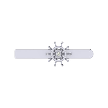 Wheel Tie Clip in 925 Silver