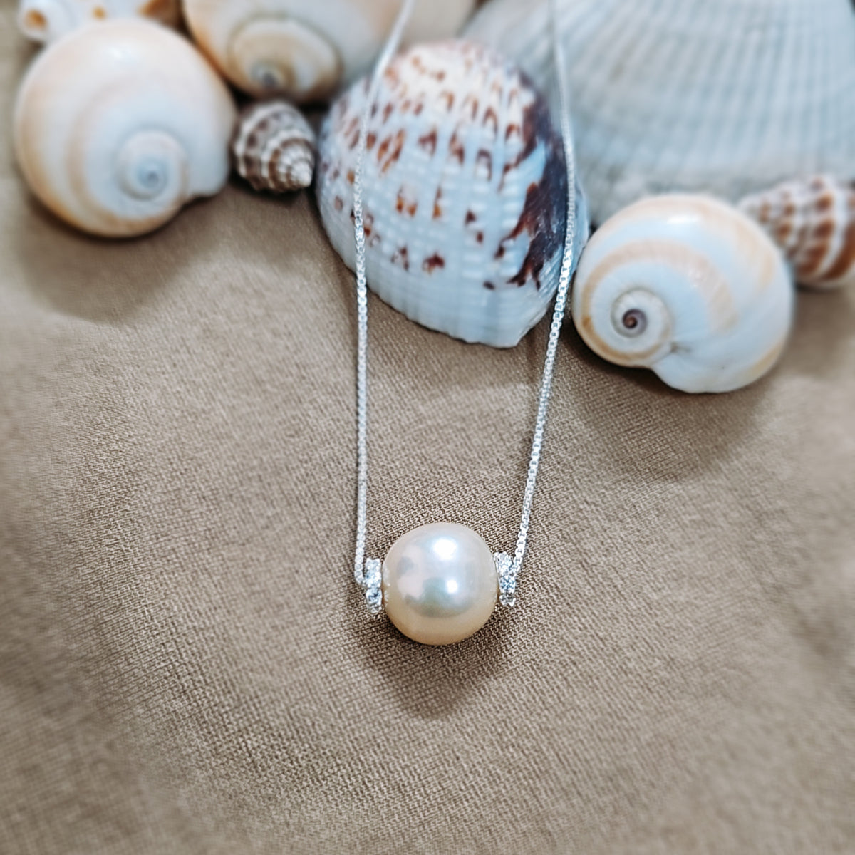 Love's Embrace Pearl Necklace in 925 Silver