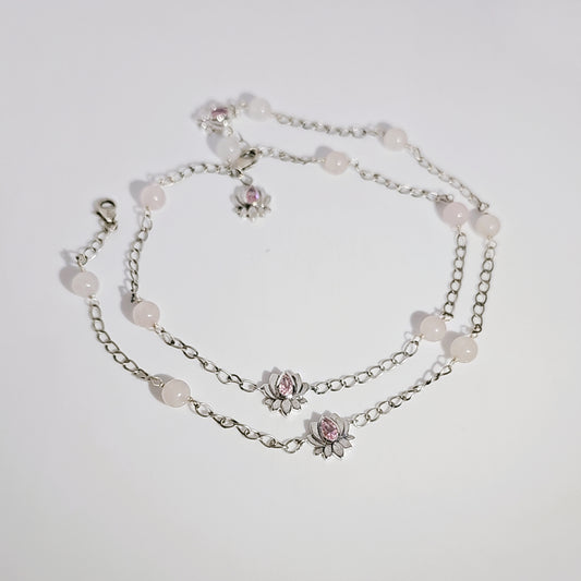 Lotus Anklet in 925 Silver