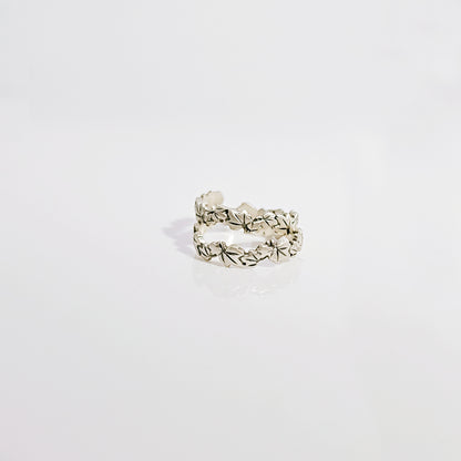 Maple Leaf Toe Ring in Oxidised 925 Silver