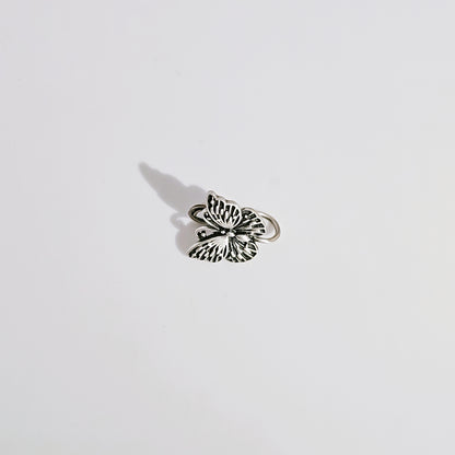 Butterfly Nose Pin in Oxidised 925 Silver