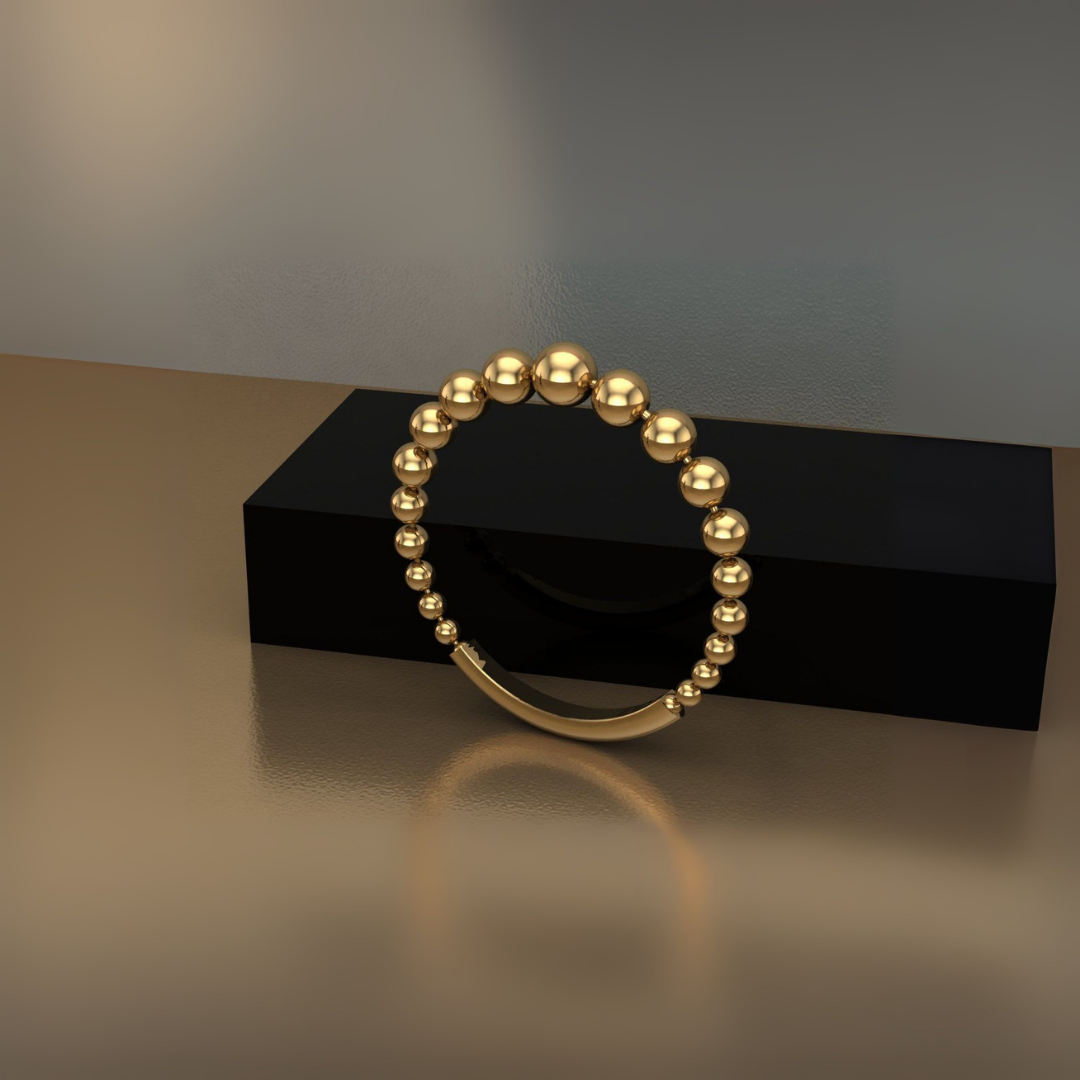 Sterling Silver Beaded Band Minimalist Ring