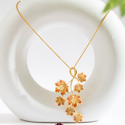Bunch of Maple Leaves Statement Pendant