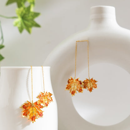 Sui Dhaga Maple Leave Earring