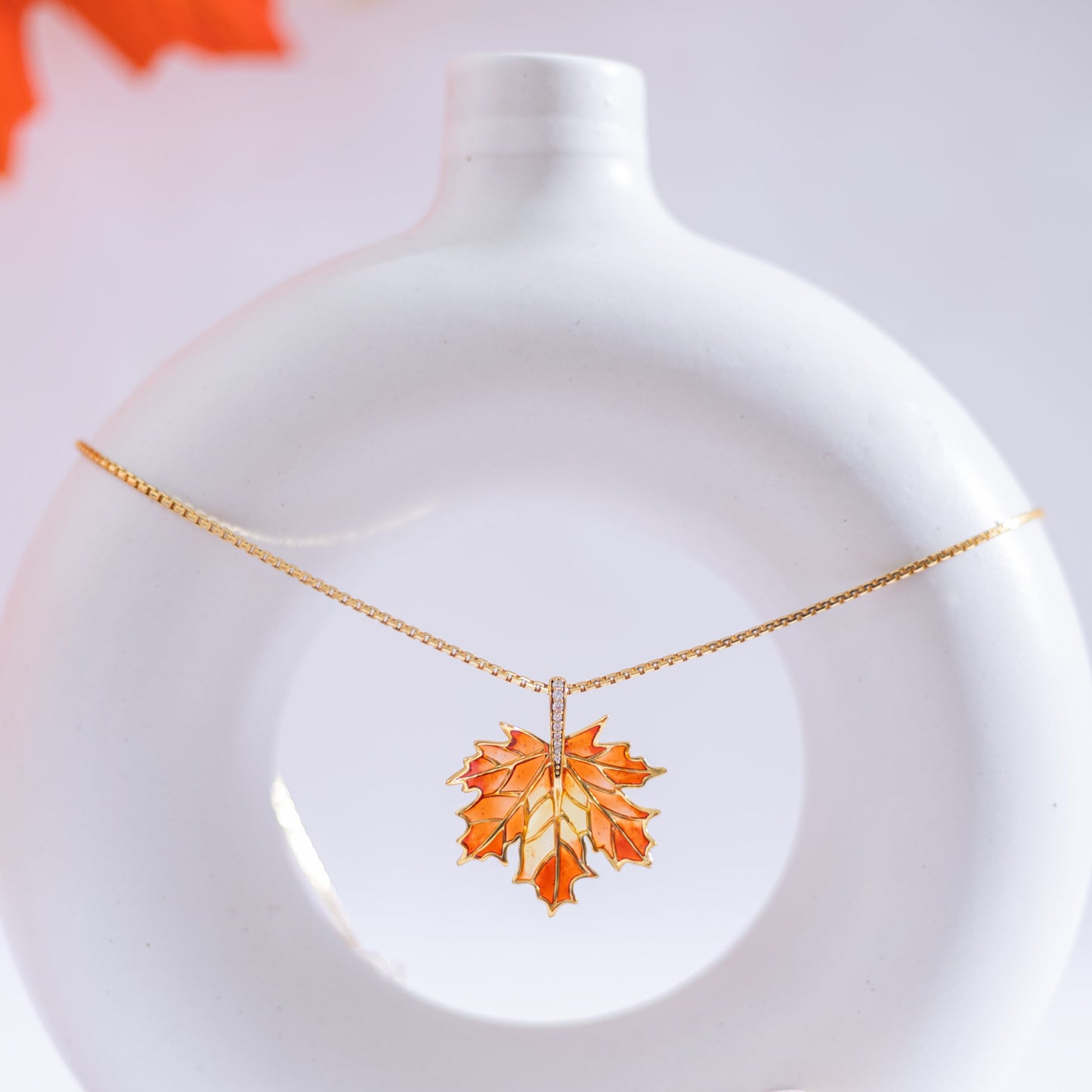 Blinging Maple Pendant with Chain