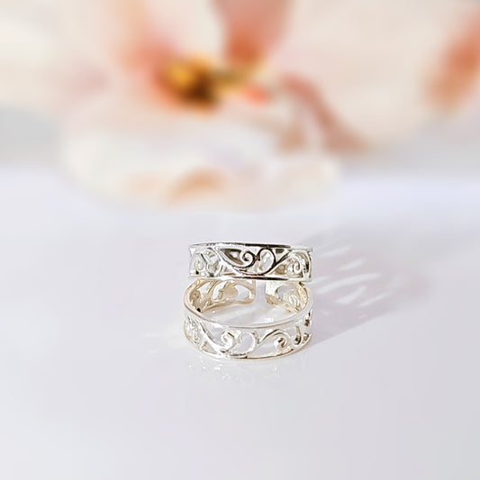 Filigree Band Toe Ring in 925 Silver
