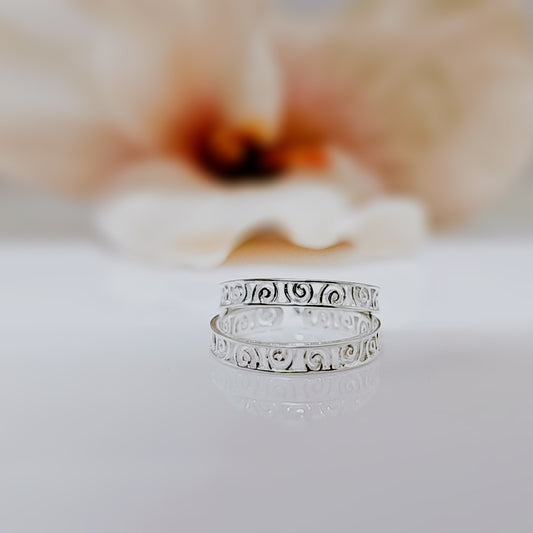 Elegant Filigree Toe Ring in 925 Silver