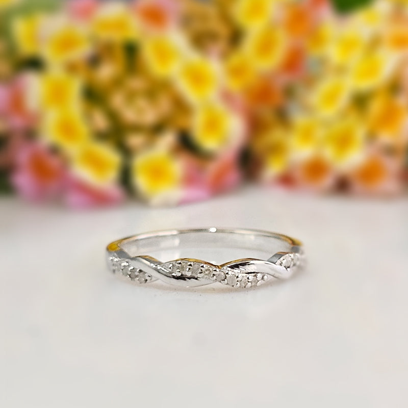Sterling Silver Twisted Band Ring – Dainty Stacking & Promise Ring
