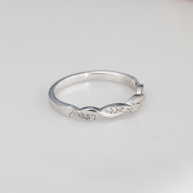 Sterling Silver Twisted Band Ring – Dainty Stacking & Promise Ring