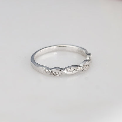 Sterling Silver Twisted Band Ring – Dainty Stacking & Promise Ring