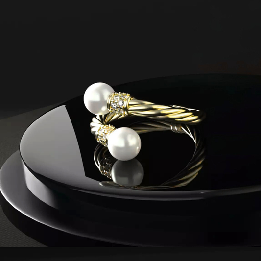 Mukta Ring – Silver Pearl Open Band Ring for Women