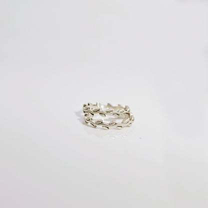 Delicate Leaves Toe Ring in Oxidised 925 Silver
